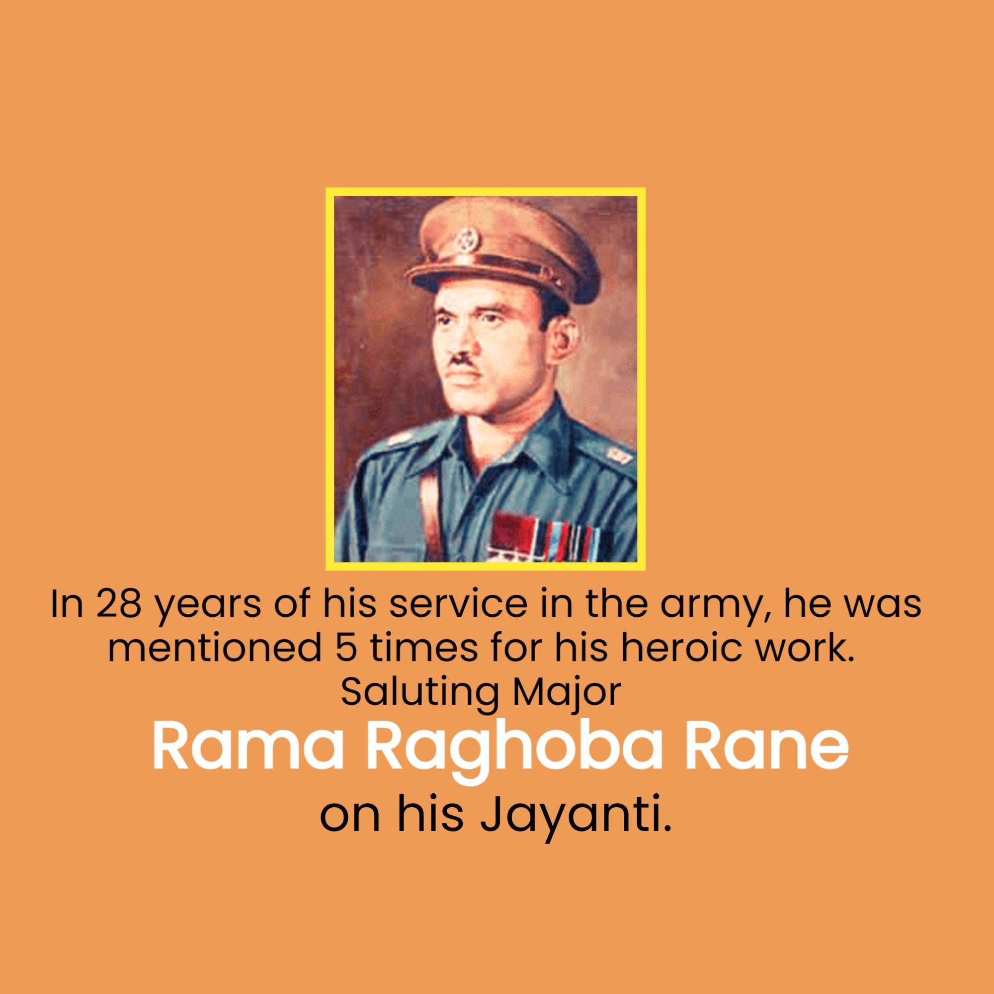 Major Rama Raghoba Rane jayanti